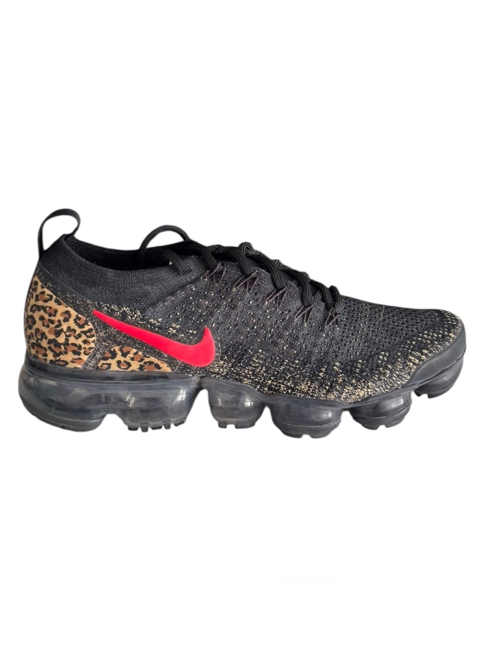 Nike Women’s Black & Red Leopard Print VaporMax Sneaker